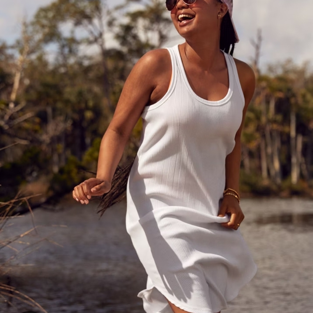 Aerie White Ribbed T-shirt Sleeveless Women's Top Size Small NWOT